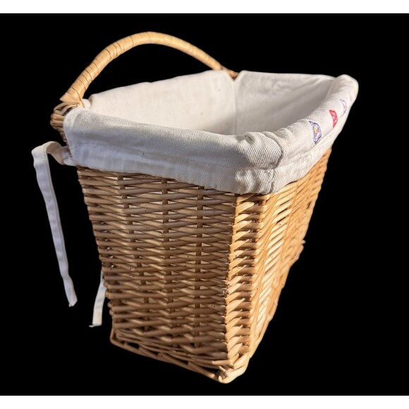 VTG Wicker Wall Hanging Rectangular Decorative Basket With Lining Cottage Core - Picture 9 of 9